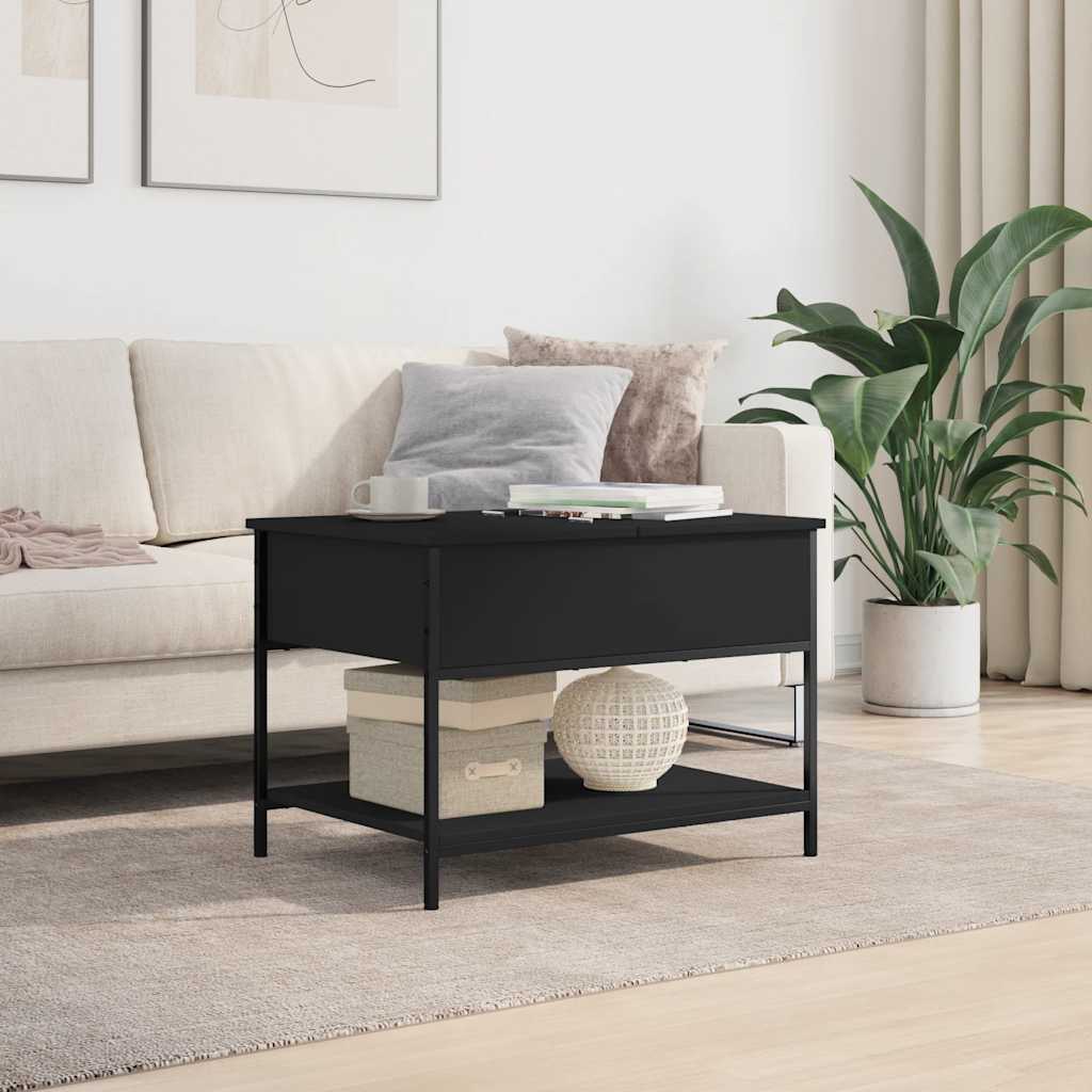 Vidaxl salontafel 70x50x50 cm bewerkt hout en metaal zwart