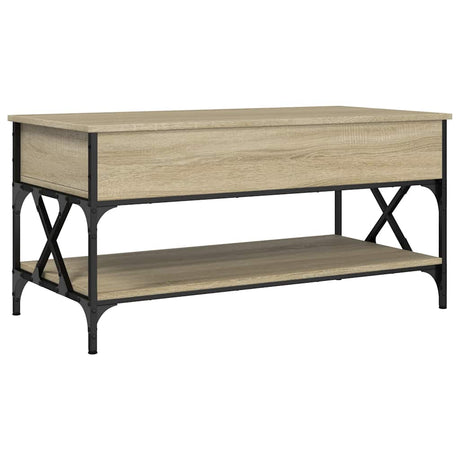 Vidaxl salontafel 100x50x50 cm bewerkt hout en metaal sonoma eiken