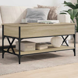 Vidaxl salontafel 100x50x50 cm bewerkt hout en metaal sonoma eiken