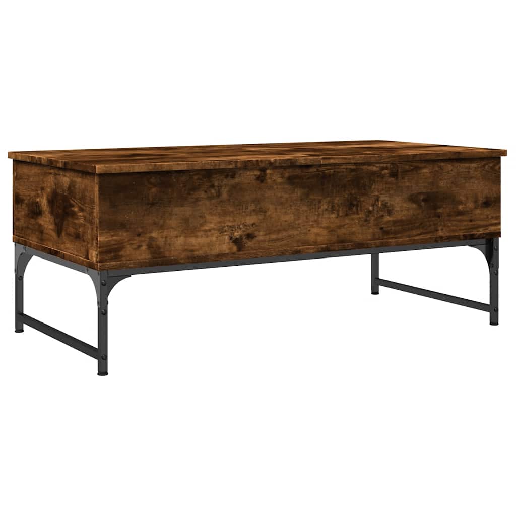 Vidaxl salontafel 100x50x40 cm bewerkt hout en metaal gerookt eiken