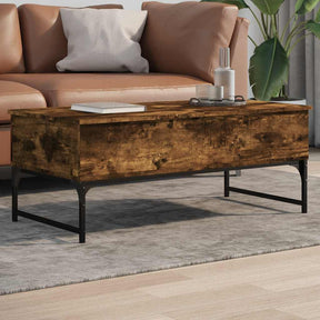 Vidaxl salontafel 100x50x40 cm bewerkt hout en metaal gerookt eiken