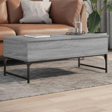 Vidaxl salontafel 100x50x40 cm bewerkt hout en metaal grijs sonoma