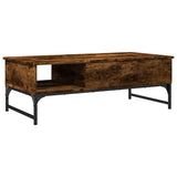 Vidaxl salontafel 100x50x35 cm bewerkt hout en metaal gerookt eiken