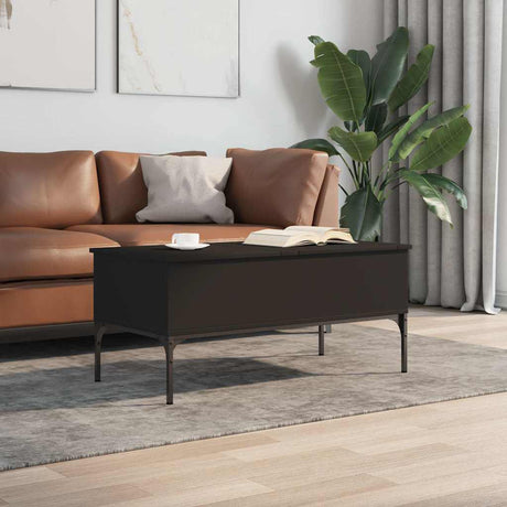 Vidaxl salontafel 100x50x45 cm bewerkt hout en metaal zwart