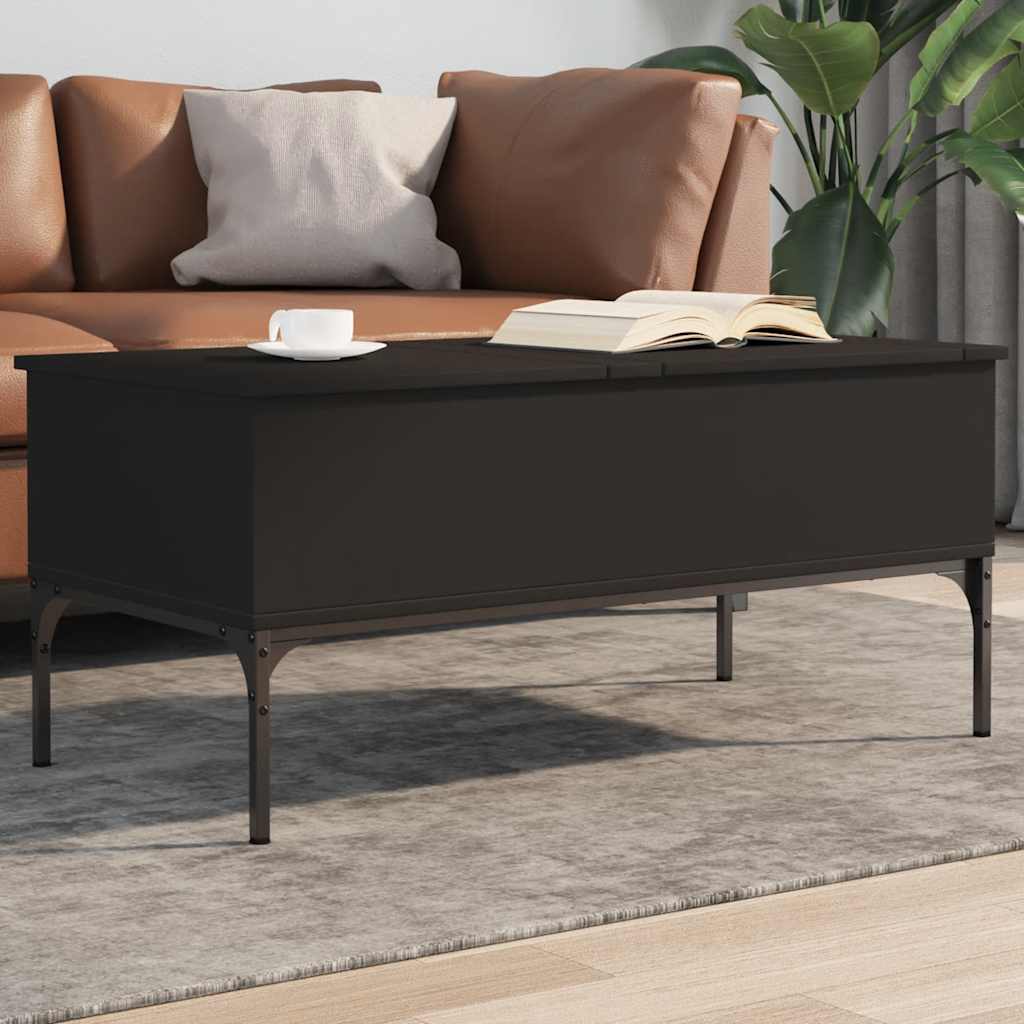 Vidaxl salontafel 100x50x45 cm bewerkt hout en metaal zwart