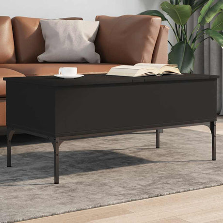Vidaxl salontafel 100x50x45 cm bewerkt hout en metaal zwart