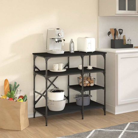 Vidaxx Bäckerregal 90x40x84 cm aus Holz und Metall schwarz