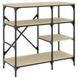 VidaXL Bäckerregal 90 x 40 x 84 cm, gefertigt aus Sonoma-Eiche aus Holz und Metall