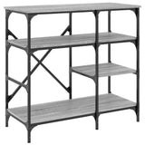 VidaXL Bäckerregal 90x40x84 cm aus handgefertigtem Holz und Metall in Sonoma-Grau