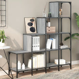 Vidaxl boekenkast 122x30x132 cm bewerkt hout en metaal grijs sonoma