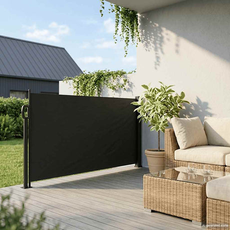 Vidaxx ausziehbarer Windschutz 100x300 cm schwarz
