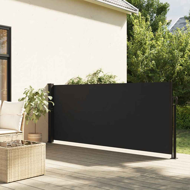 Vidaxx ausziehbarer Windschutz 140x500 cm schwarz