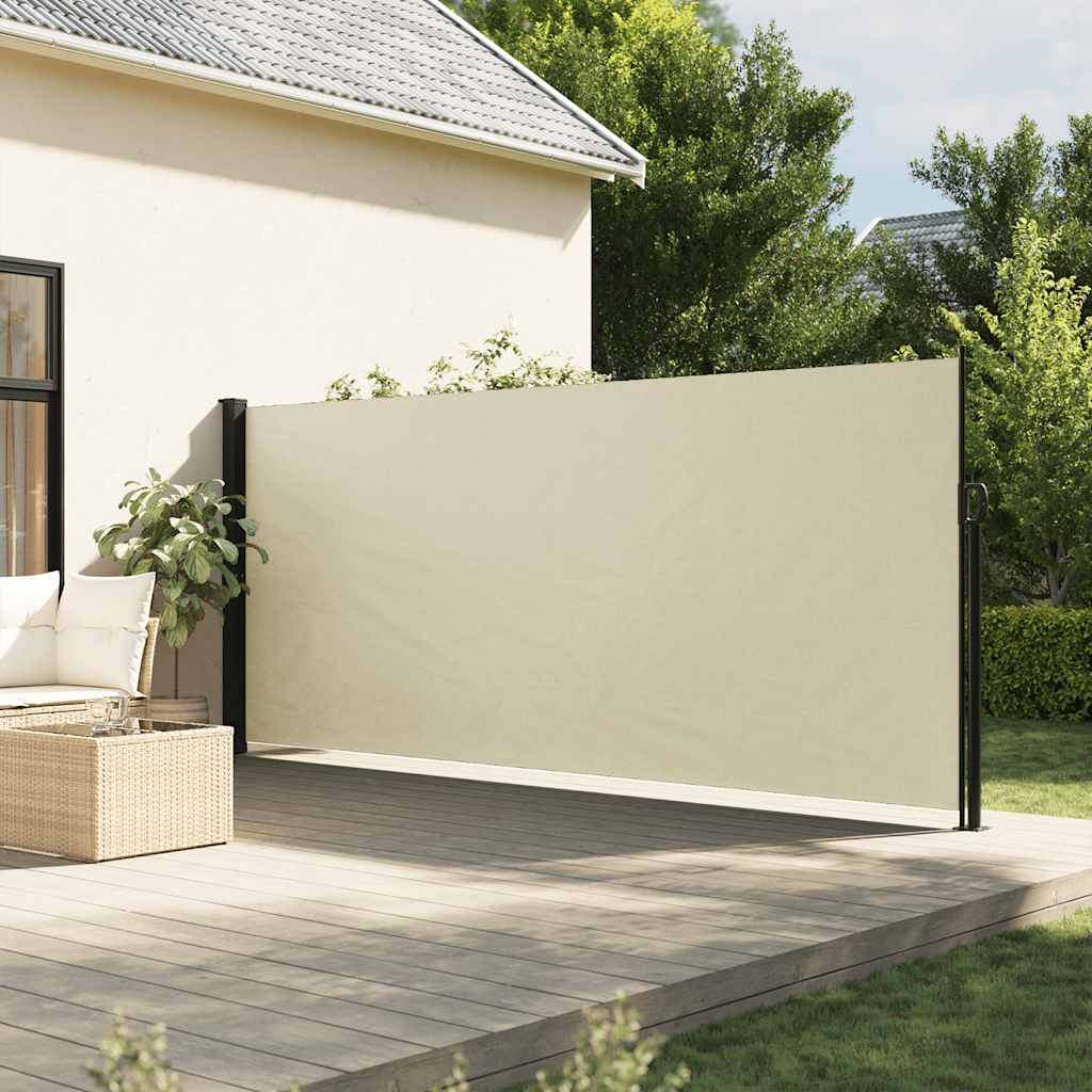 Vidaxx ausziehbarer Windschutz 180x600 cm cremefarben