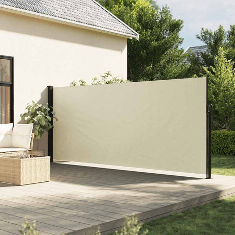 Vidaxx ausziehbarer Windschutz 180x600 cm cremefarben