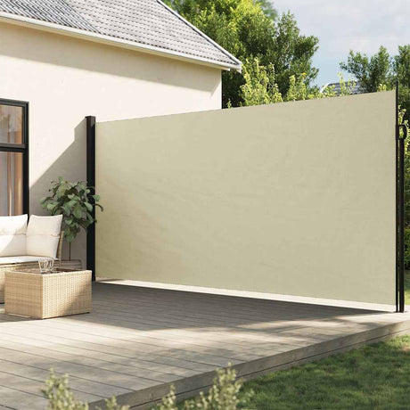 Vidaxx ausziehbarer Windschutz 200x600 cm cremefarben