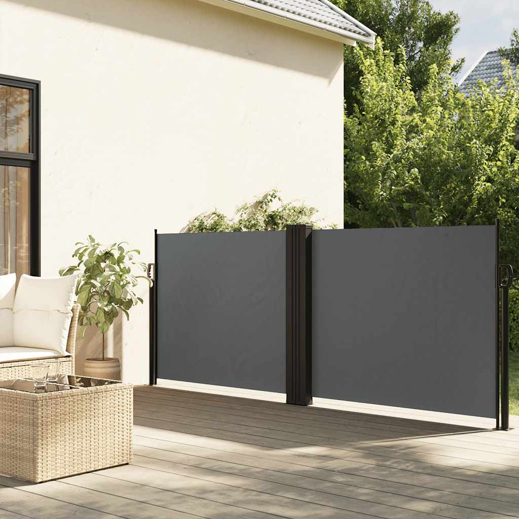Vidaxx ausziehbarer Windschutz 100x600 cm Anthrazit