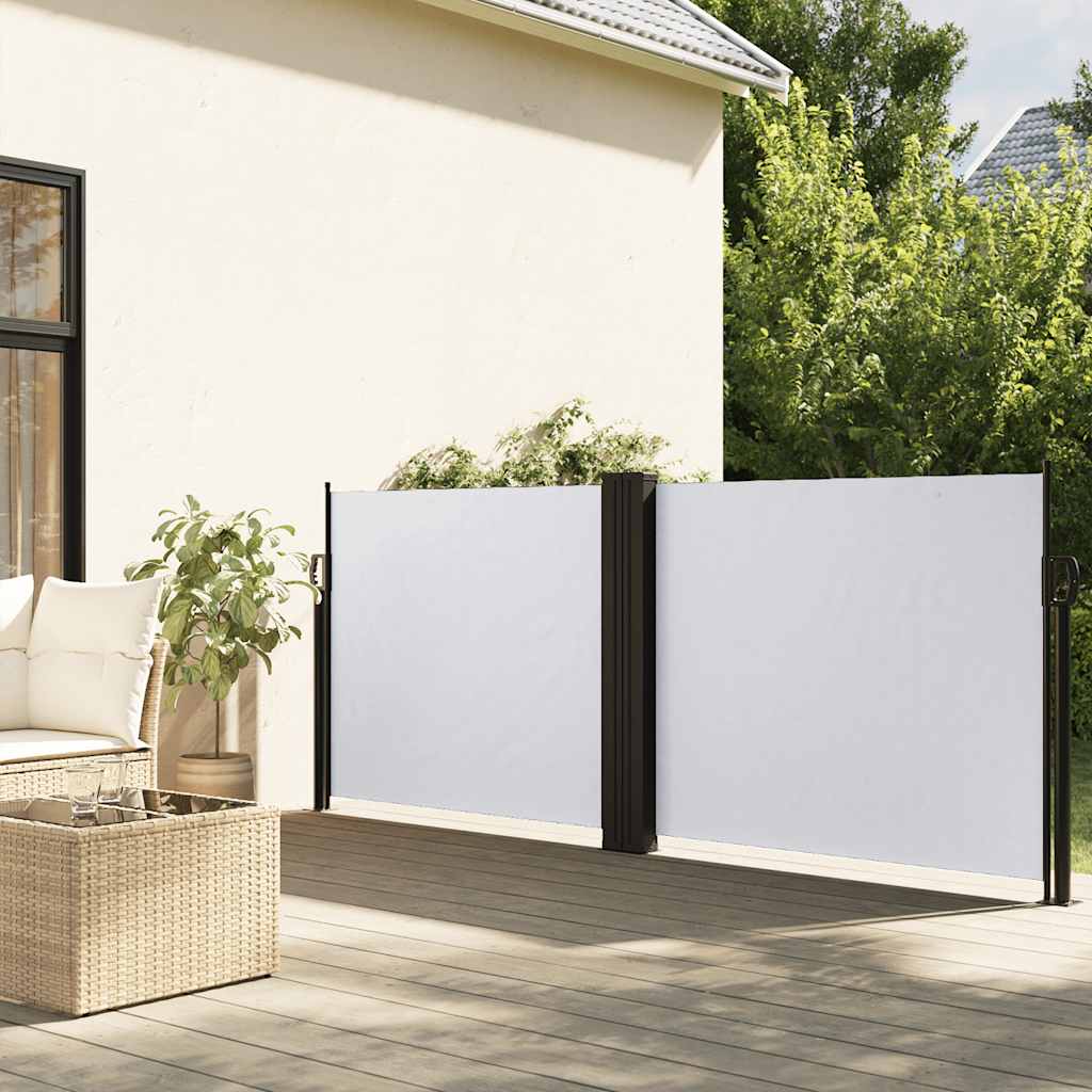 Vidaxx ausziehbarer Windschutz 120x600 cm weiß