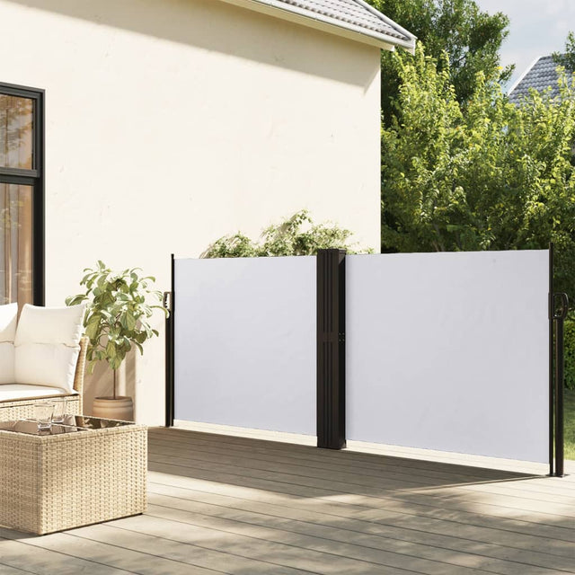 Vidaxx ausziehbarer Windschutz 140x600 cm weiß