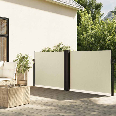 Vidaxx ausziehbarer Windschutz 120x1000 cm creme