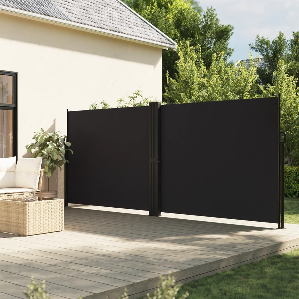 Vidaxx ausziehbarer Windschutz 160x1000 cm schwarz