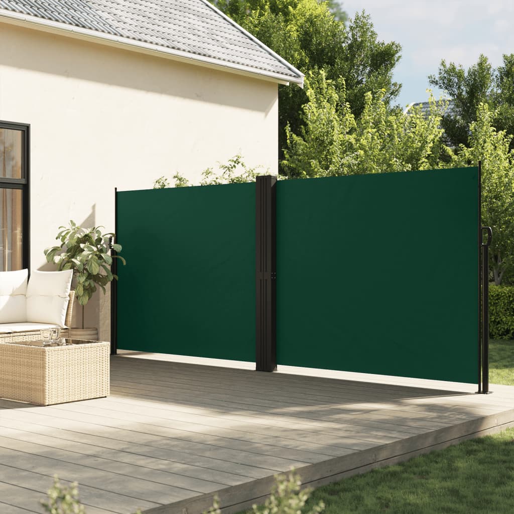 Vidaxx ausziehbarer Windschutz 180x1000 cm dunkelgrün