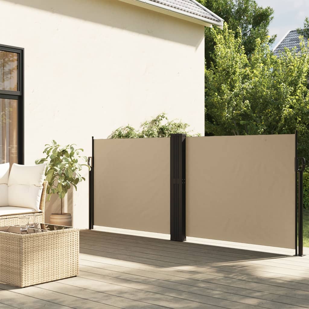 Vidaxx ausziehbarer Windschutz 140x1200 cm beige