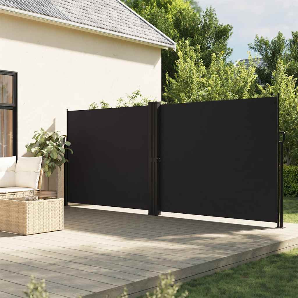 Vidaxx ausziehbarer Windschutz 180x1200 cm schwarz