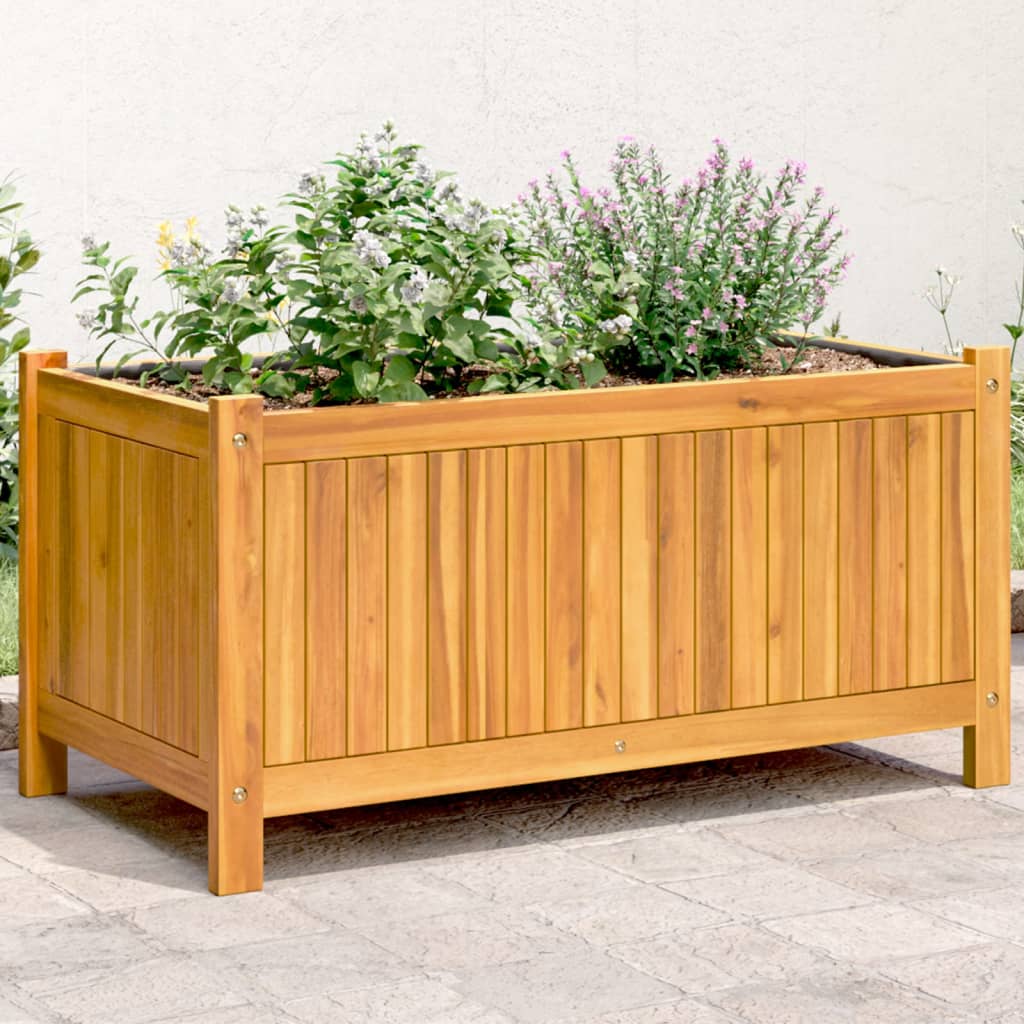 Vidaxx Pflanzgefäß mit Futter 80x42x40 cm aus massivem Akazienholz