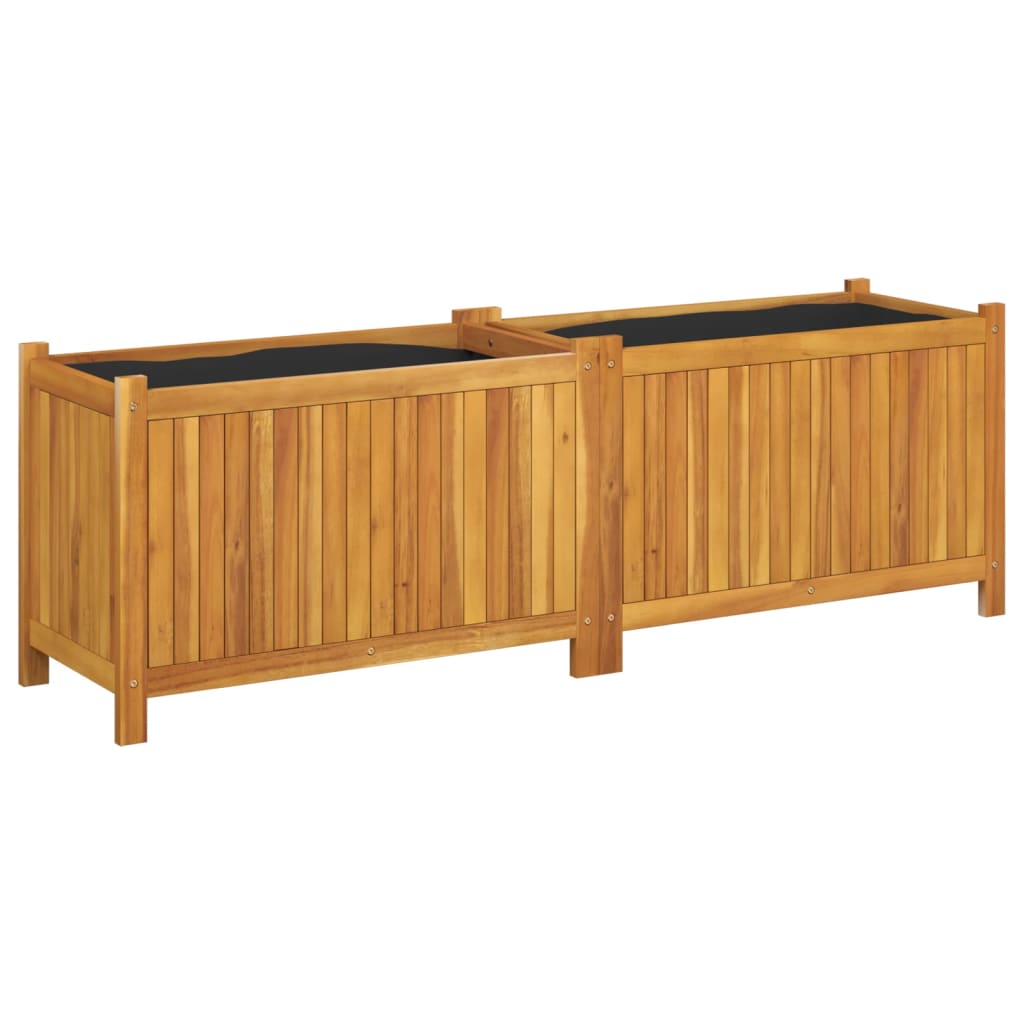 Vidaxx Pflanzgefäß mit Futter 153x38,5x50 cm aus massivem Akazienholz