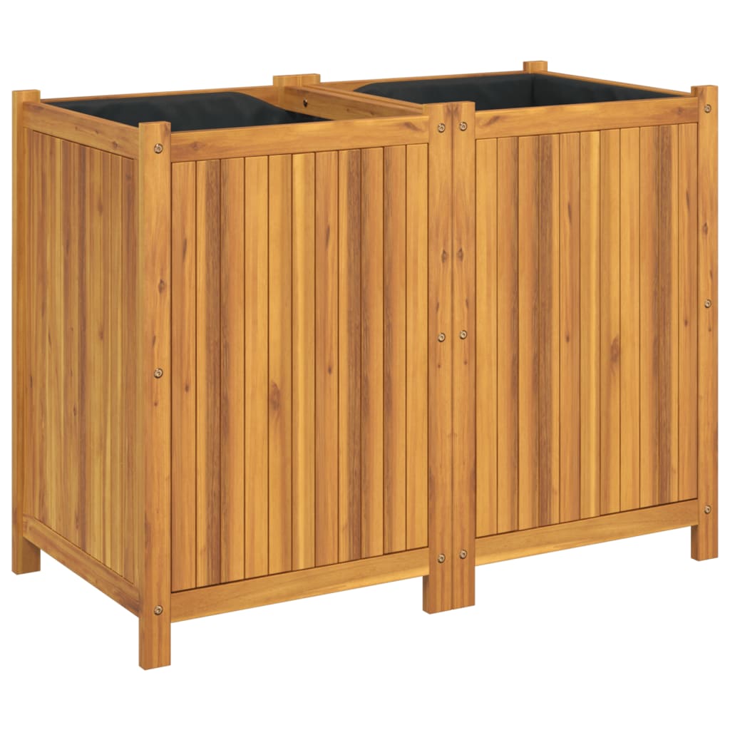 Vidaxx Pflanzgefäß mit Futter 100x50x75 cm aus massivem Akazienholz