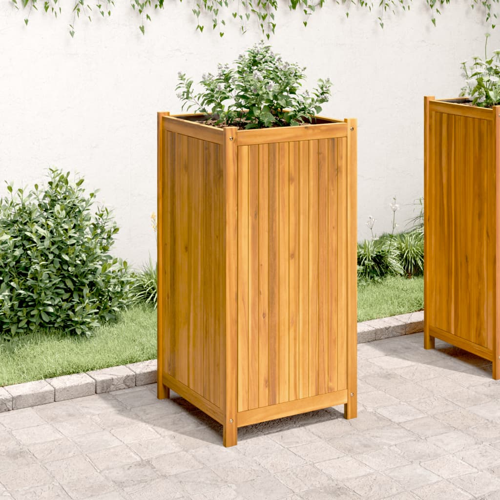 Vidaxx Pflanzgefäß mit Futter 50x50x100 cm aus massivem Akazienholz