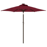 VidaXL Sonnenschirm mit Stahlstange 225x225x212 cm Burgunderrot