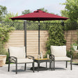 VidaXL Sonnenschirm mit Stahlstange 225x225x212 cm Burgunderrot
