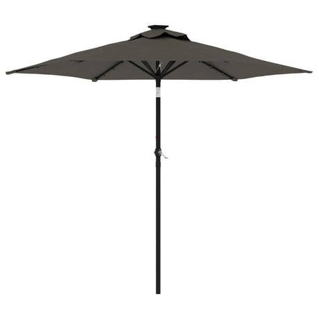 Vidaxx Sonnenschirm mit LEDs und Stahlmast 225x225x212cm Anthrazit