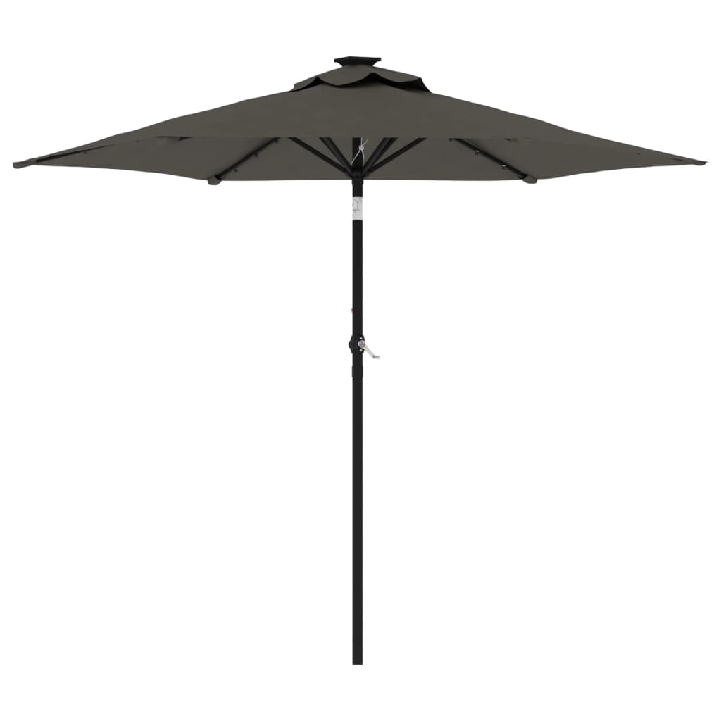 Vidaxx Sonnenschirm mit LEDs und Stahlmast 225x225x212cm Anthrazit