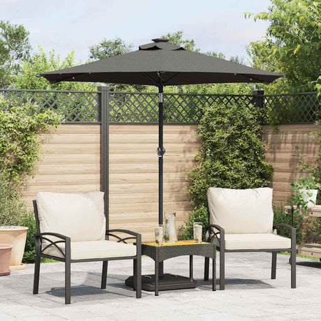 Vidaxx Sonnenschirm mit LEDs und Stahlmast 225x225x212cm Anthrazit