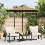 Vidaxx Sonnenschirm mit LEDs und Stahlmast 225x225x212 cm taupe