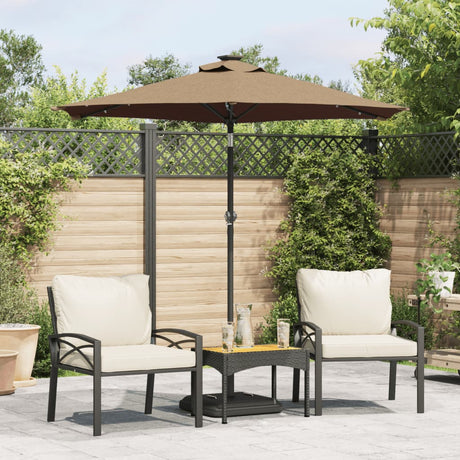 Vidaxx Sonnenschirm mit LEDs und Stahlmast 225x225x212 cm taupe