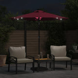 Vidaxx Sonnenschirm mit LEDs und Stahlmast 225x225x212 cm Burgund