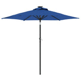 Vidaxx Sonnenschirm mit LEDs und Stahlmast 225x225x212 cm azurblau