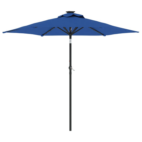 Vidaxx Sonnenschirm mit LEDs und Stahlmast 225x225x212 cm azurblau