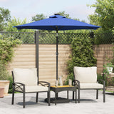 Vidaxx Sonnenschirm mit LEDs und Stahlmast 225x225x212 cm azurblau