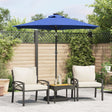 Vidaxx Sonnenschirm mit LEDs und Stahlmast 225x225x212 cm azurblau