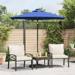 Vidaxx Sonnenschirm mit LEDs und Stahlmast 225x225x212 cm azurblau