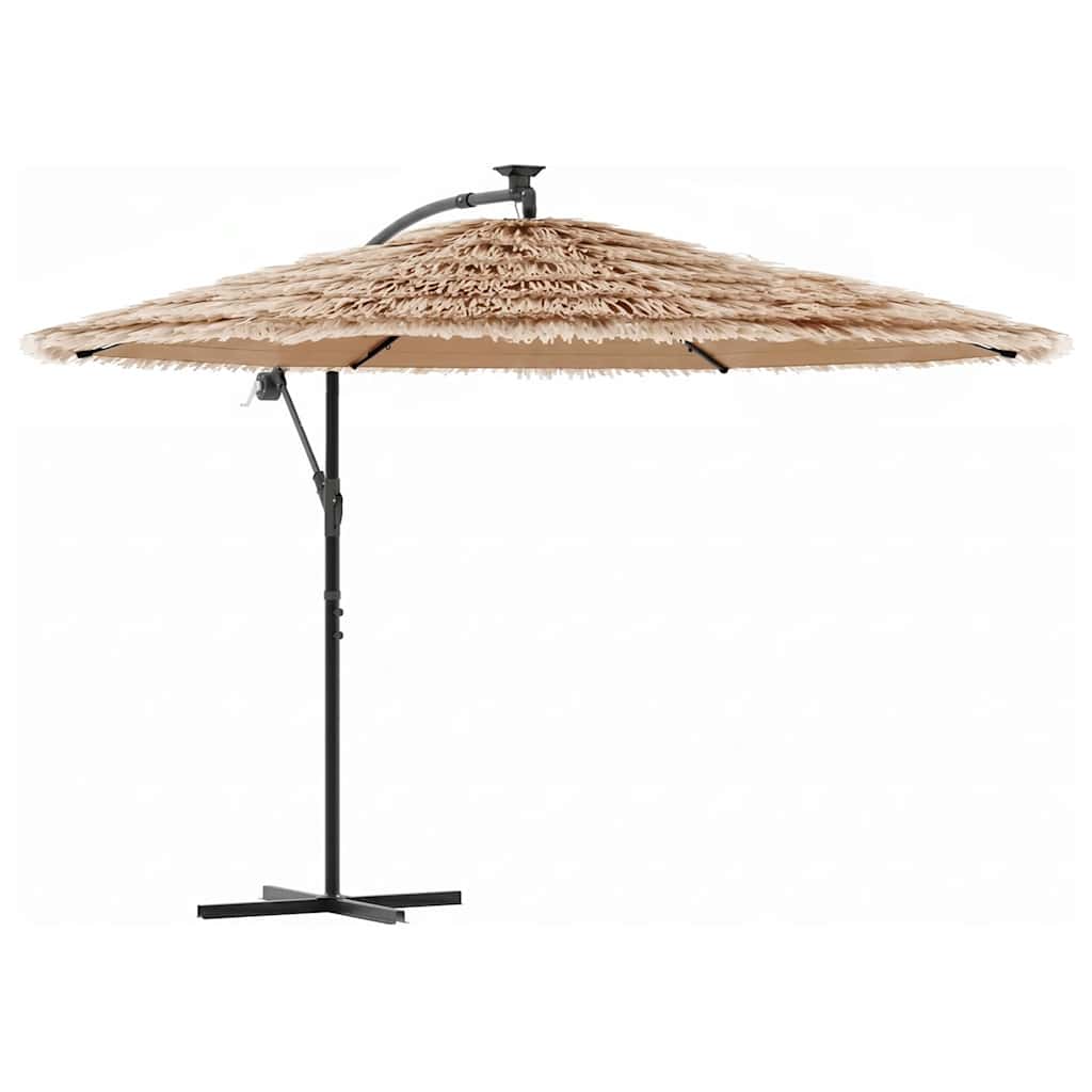 Vidaxx Sonnenschirm mit LEDs und Stahlmast 246x246x230 cm braun