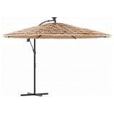 Vidaxx Sonnenschirm mit LEDs und Stahlmast 246x246x230 cm braun