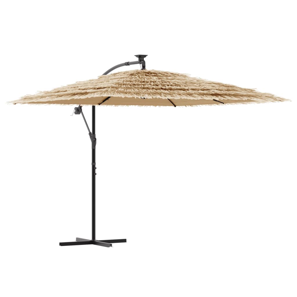 Vidaxx Sonnenschirm mit LEDs und Stahlmast 269x269x235 cm braun