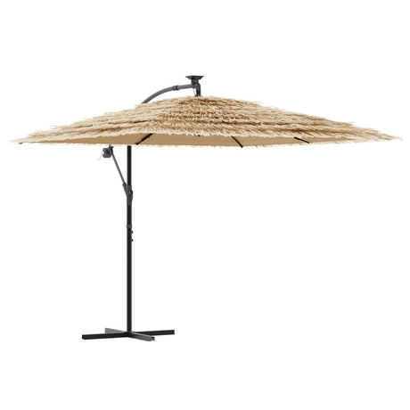 Vidaxx Sonnenschirm mit LEDs und Stahlmast 269x269x235 cm braun
