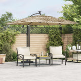 Vidaxx Sonnenschirm mit LEDs und Stahlmast 269x269x235 cm braun