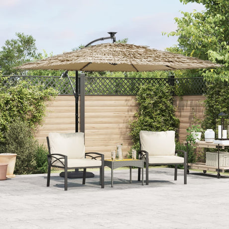 Vidaxx Sonnenschirm mit LEDs und Stahlmast 269x269x235 cm braun